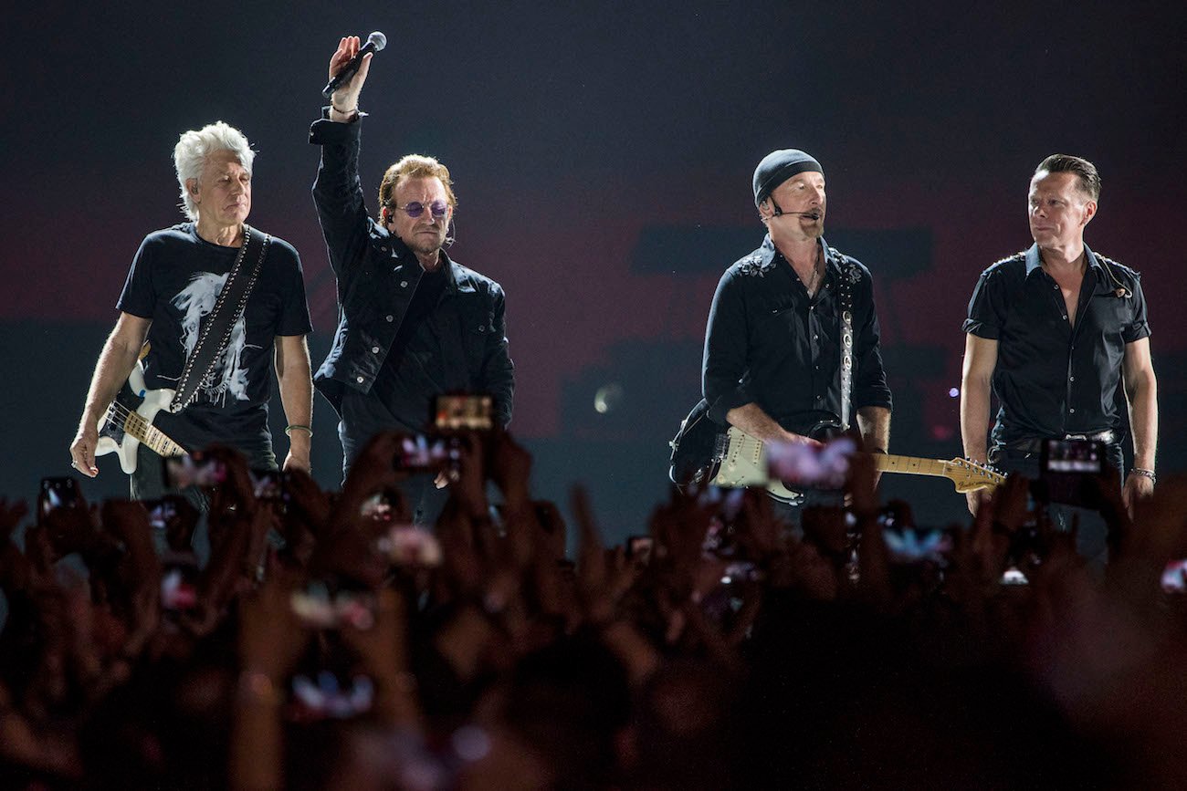 Bono and U2 during their Joshua Tree Tour in India, 2019.