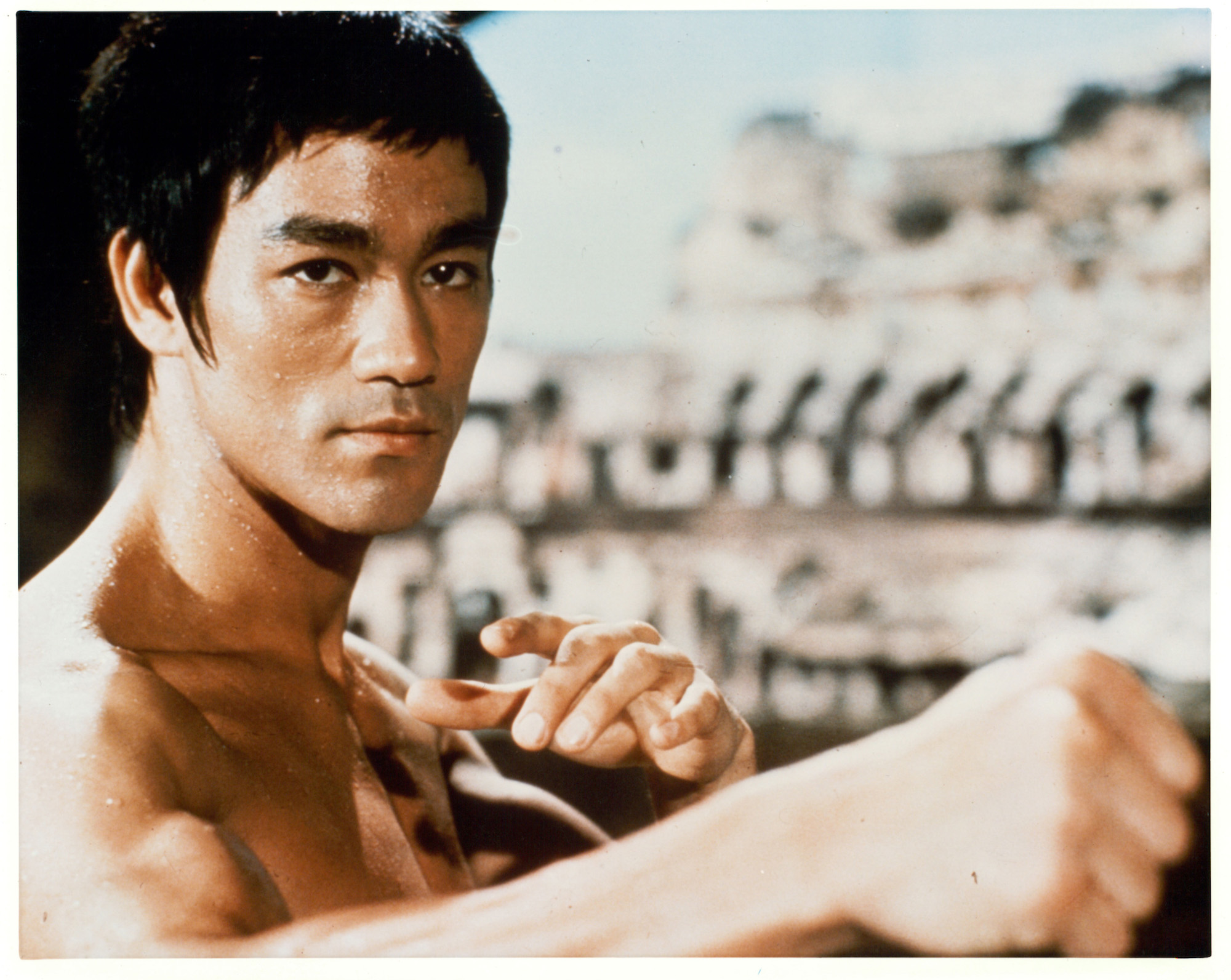 Bruce Lee readies his fists at the Colosseum