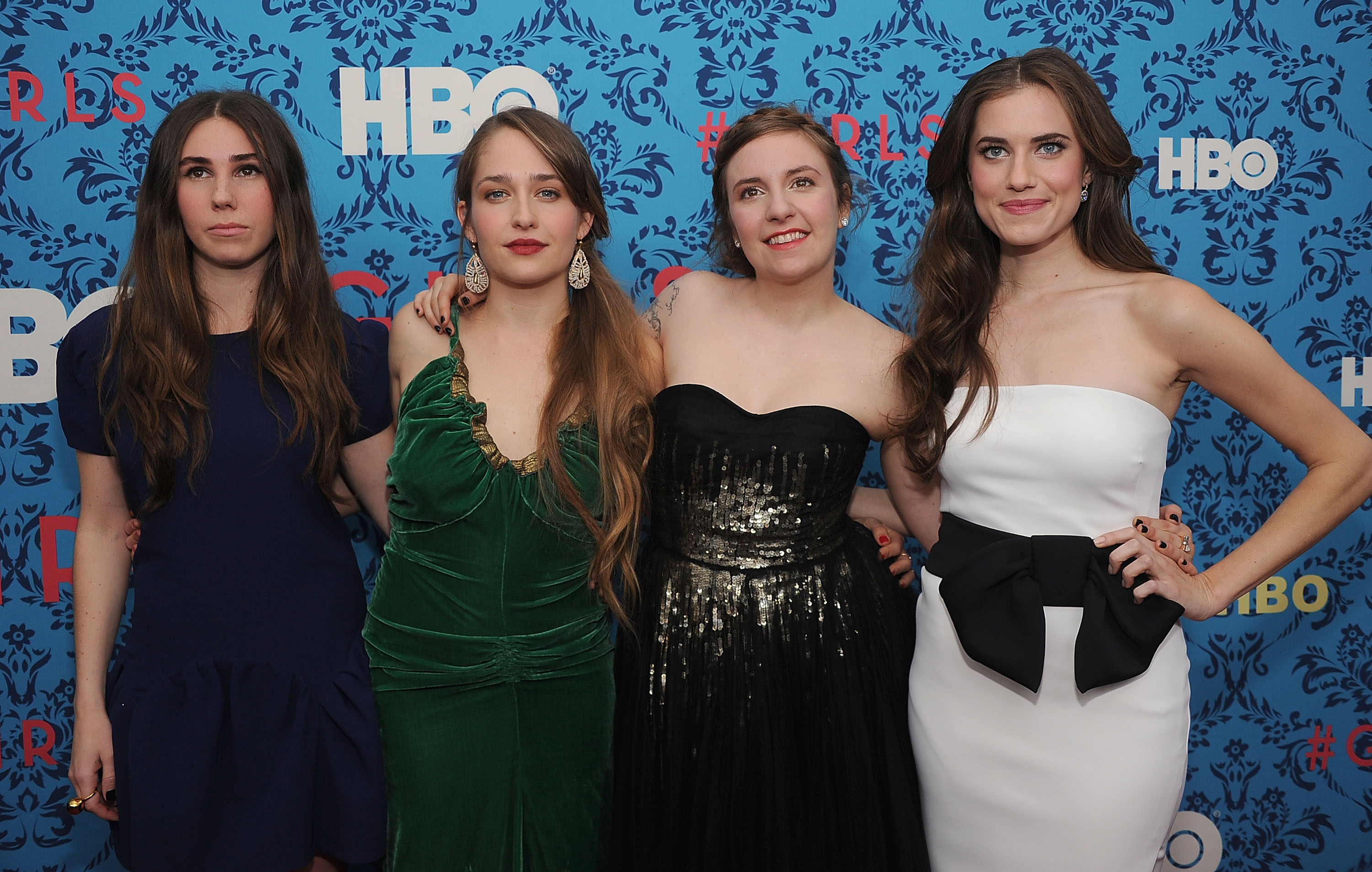 Zosia Mamet, Jemima Kirke, Lena Dunham, and Allison Williams from the cast of the HBO series 'Girls'