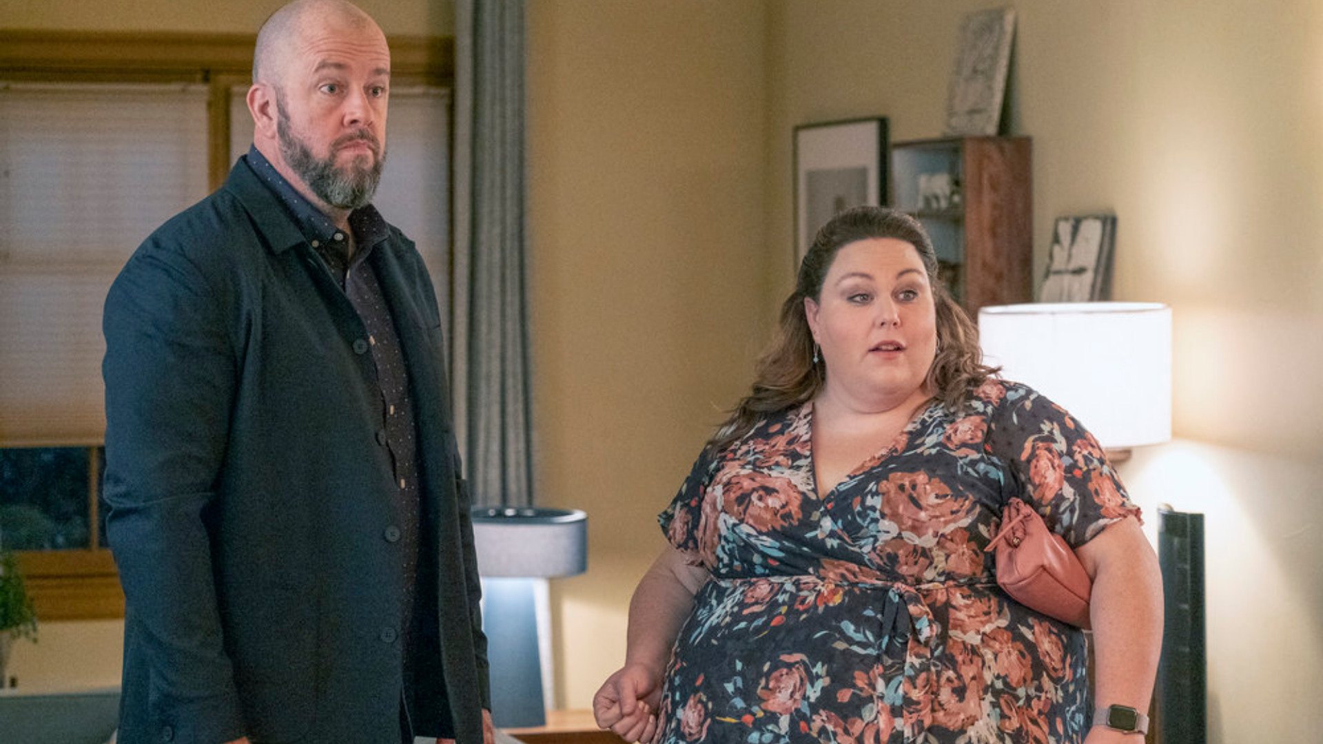 Chris Sullivan as Toby and Chrissy Metz as Kate fight in ‘This Is Us’ Season 6 Episode 3, ‘Four Fathers’