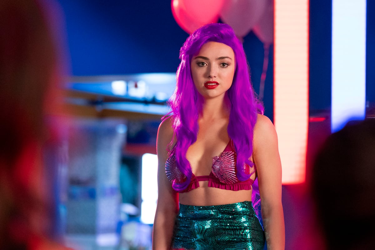 'Cobra Kai' birthday party entertainer Peyton List wears a mermaid costume