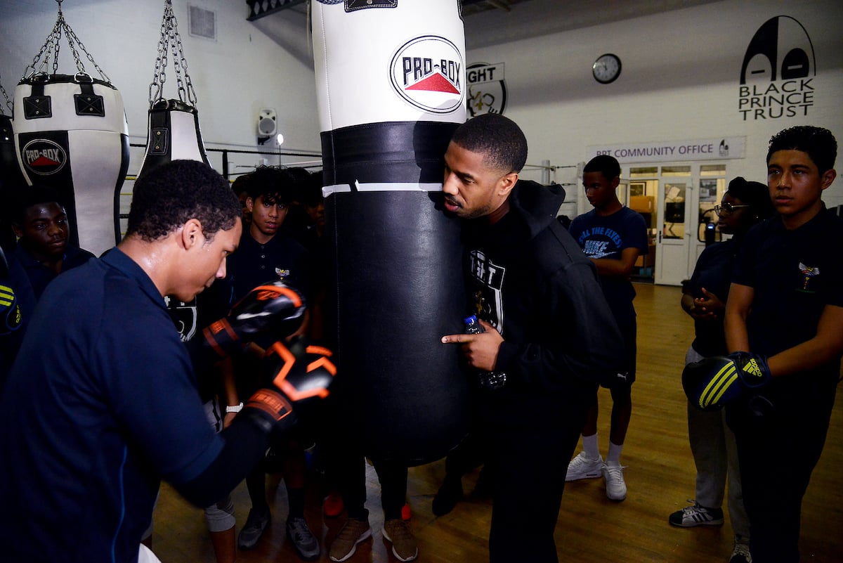 Creed III star Michael B. Jordan surprises kids during a boxing class
