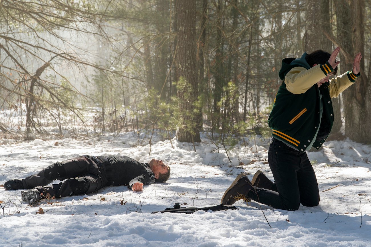 Michael C. Hall as Dexter and Jack Alcott as Harrison in 'Sins of the Father'