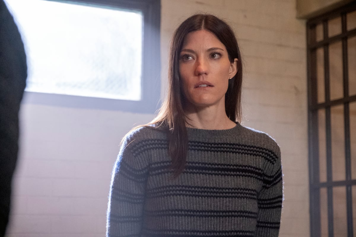 Jennifer Carpenter as Deb in Dexter: New Blood. Deb wears a striped sweater.