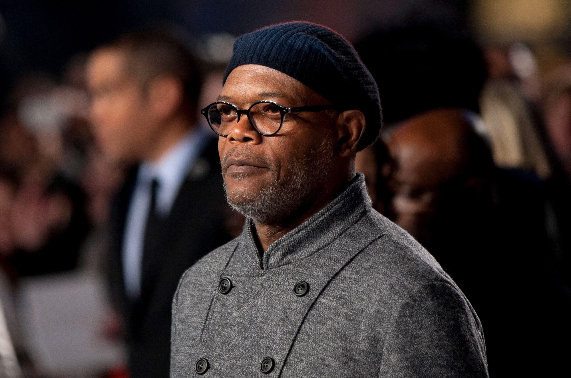 'Django Unchained' actor Samuel L. Jackson wearing a hat and jacket