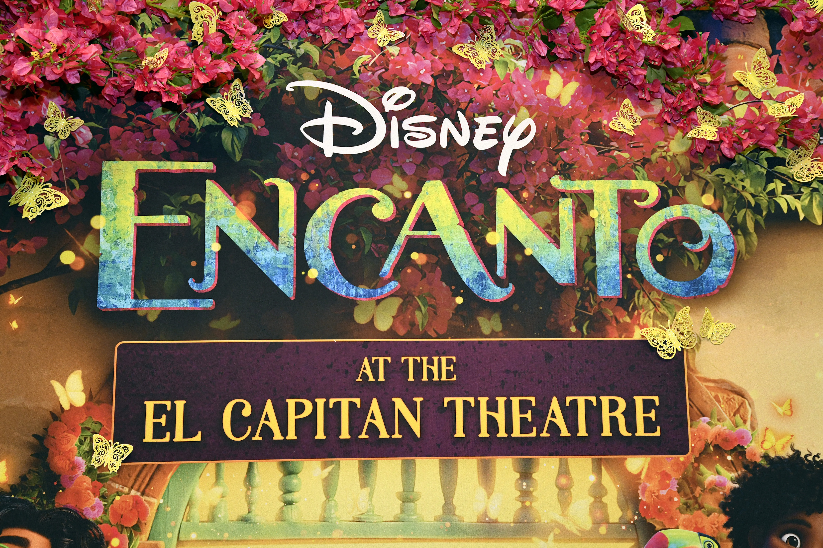 An 'Encanto' step-and-repeat at the opening night fan event for Disney's 'Encanto'