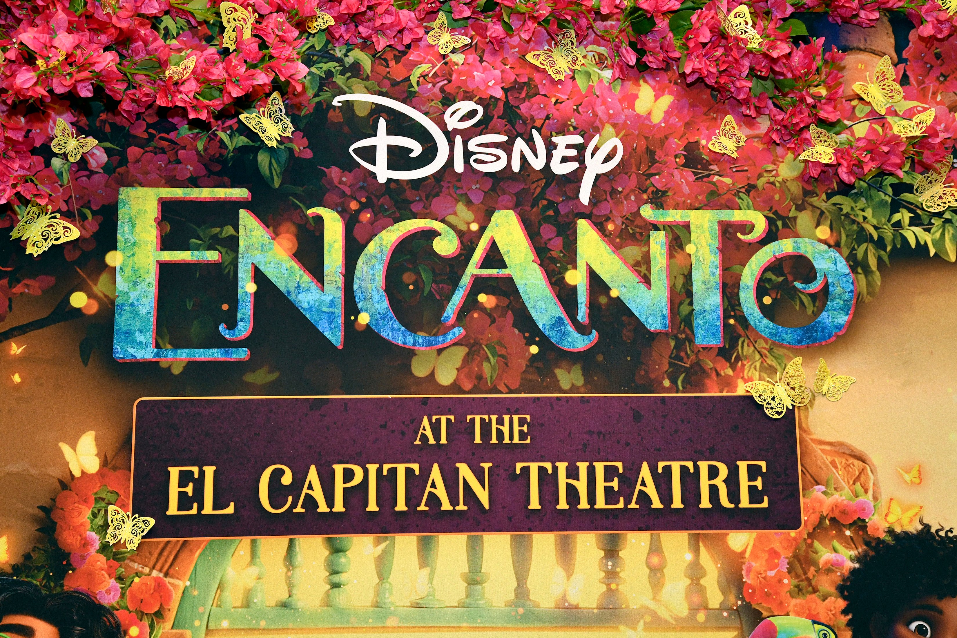 An 'Encanto' step-and-repeat at the opening night fan event for Disney's 'Encanto'