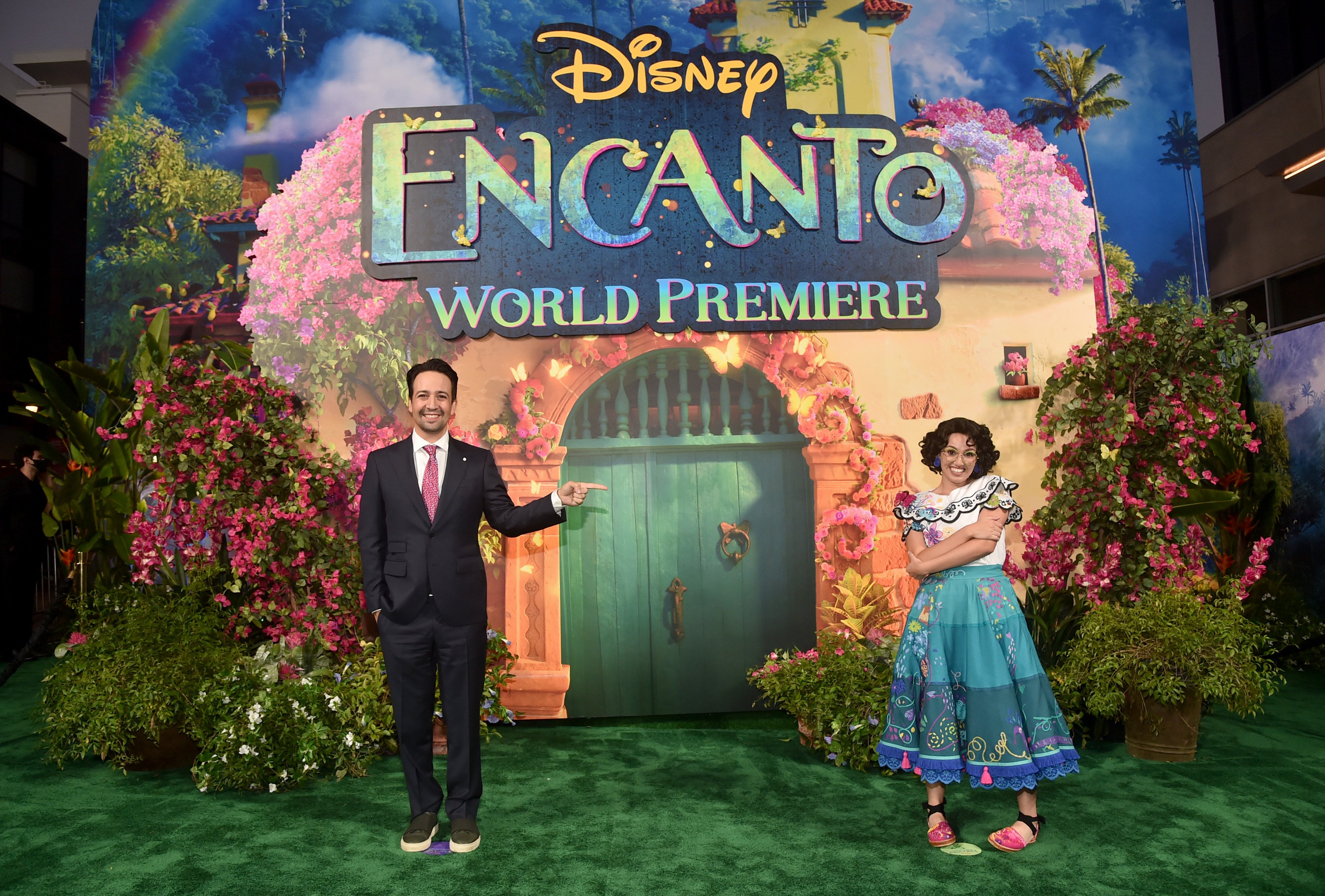 Co-writer and songwriter Lin-Manuel Miranda attends the world premiere of Walt Disney Animation Studios' 'Encanto'