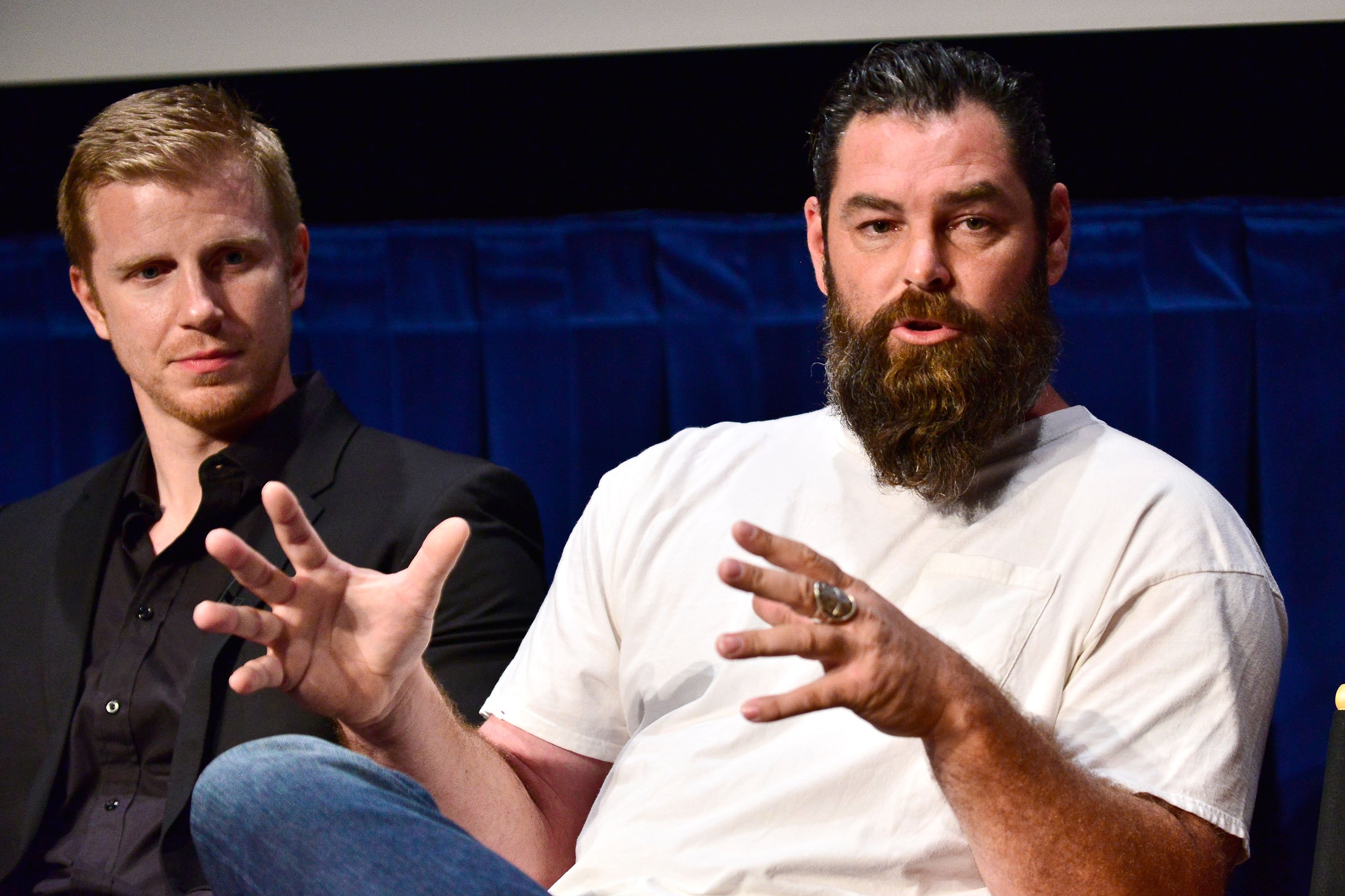 Evan Marriott of 'Joe Millionaire' during a panel discussion in 2015