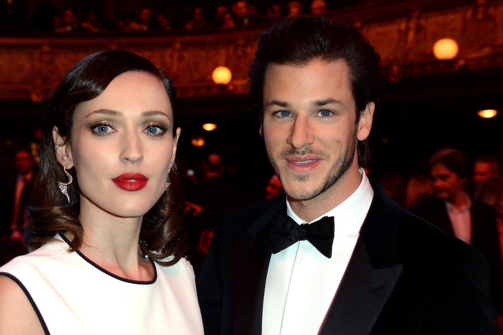 Gaspard Ulliel and his partner, Gaëlle Piétri|, standing with each other at an awards ceremony