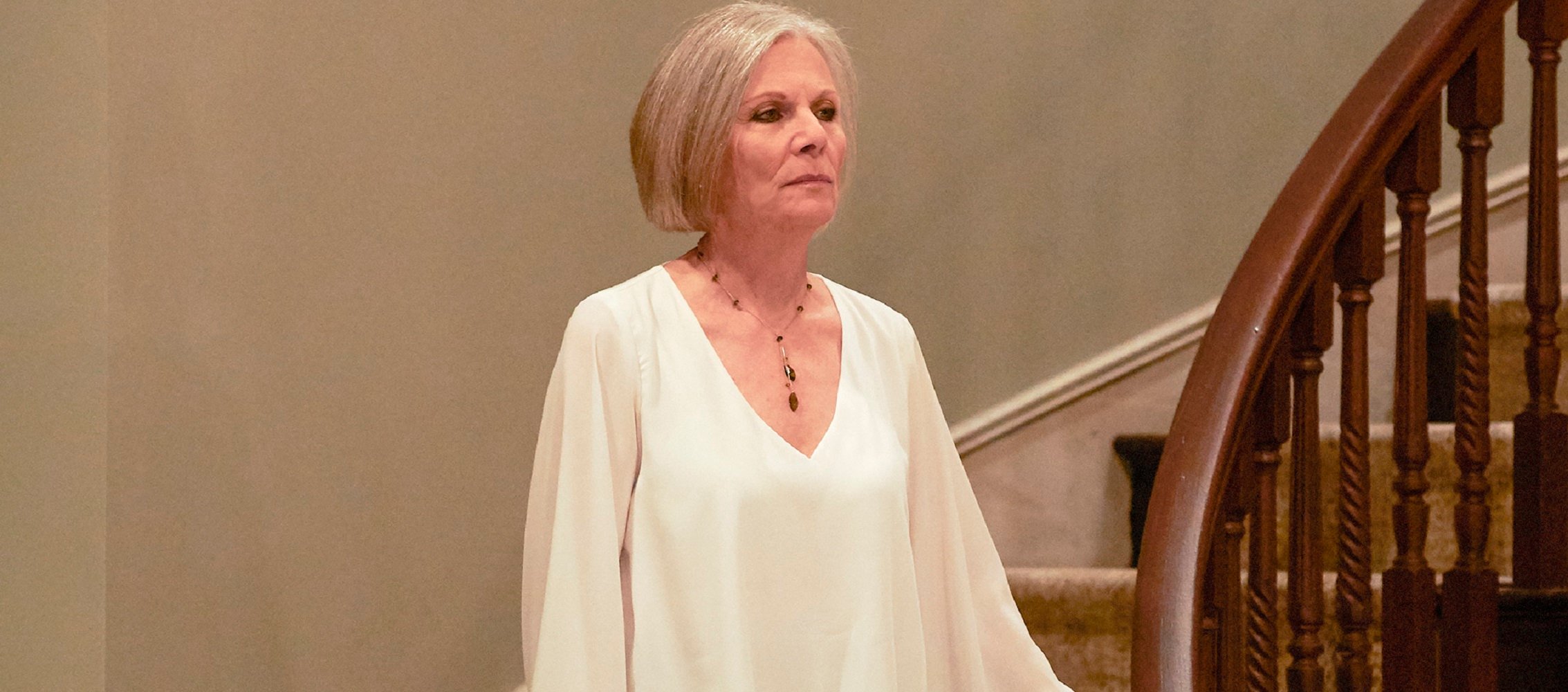 General Hospital star Jane Elliot is pictured here in a white sweater