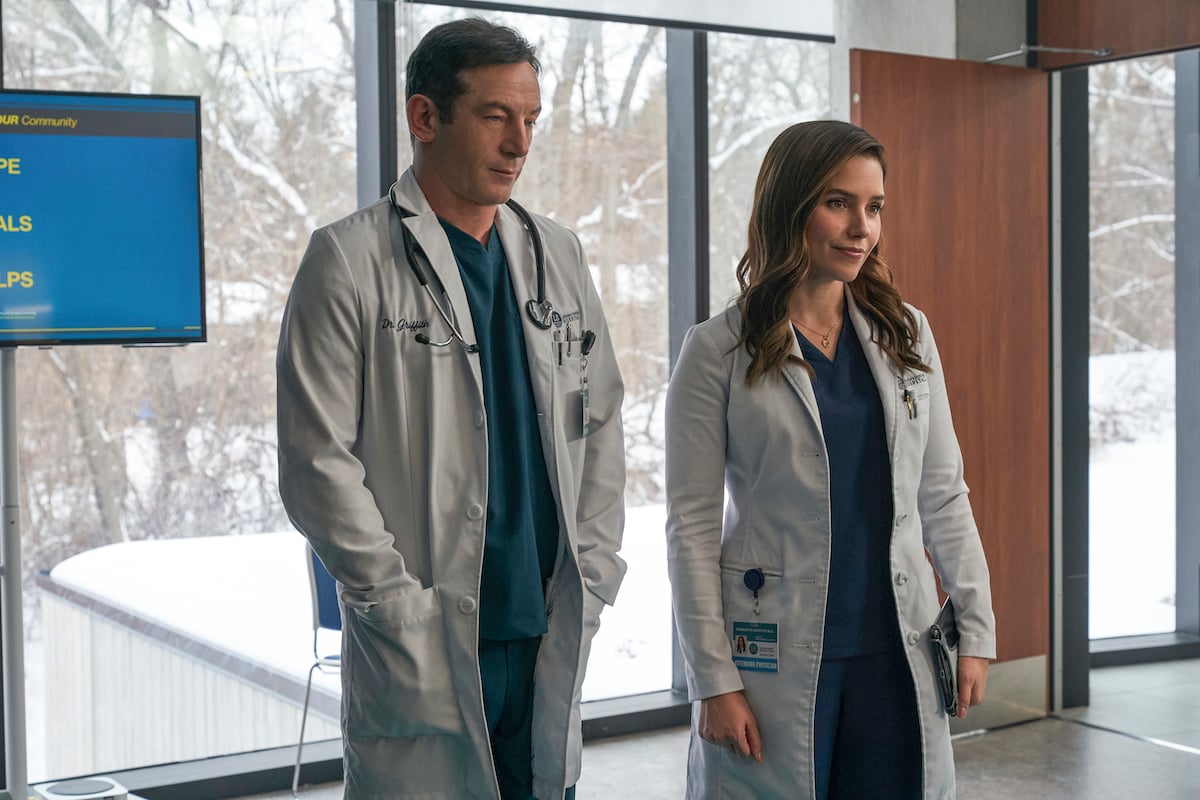 Sophia Bush and Jason Isaacs as Dr. Rob Griffith and Dr. Sam Griffith in 'Good Sam' 