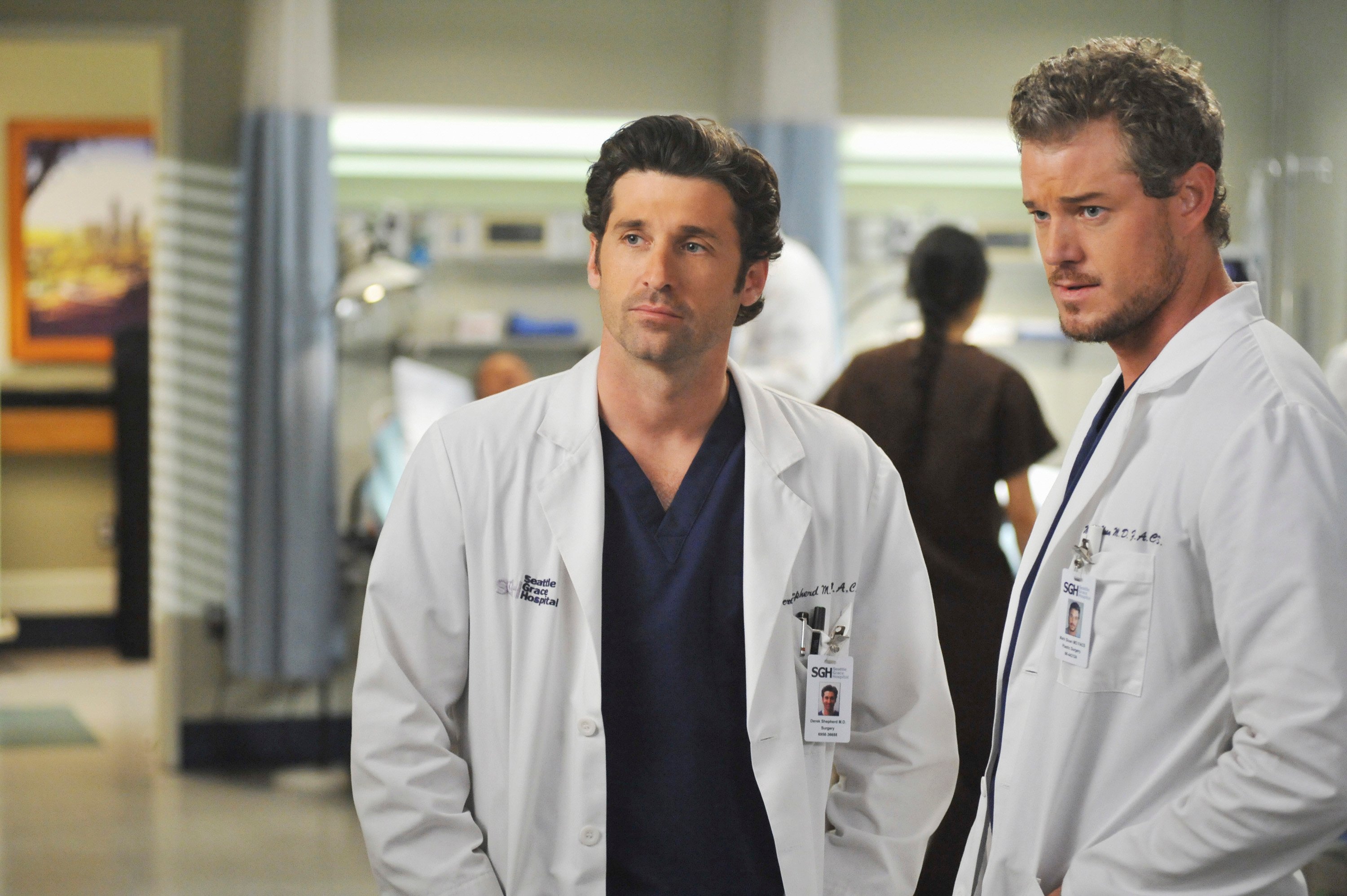 Eric Dane as Mark Sloane and Patrick Dempsey as Derek Shepherd from 'Grey's Anatomy'