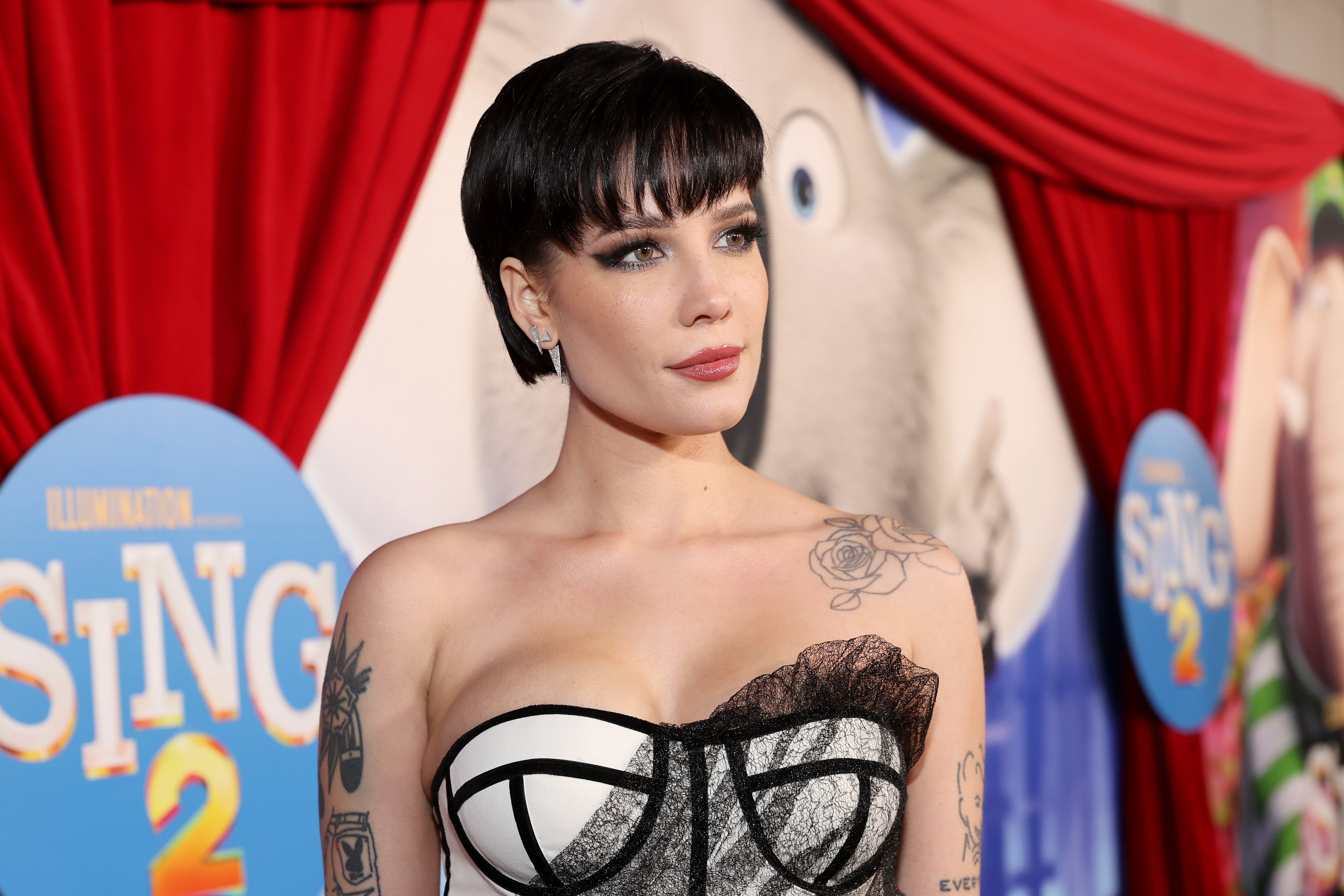 Halsey attends the premiere of Illumination's 'Sing 2'