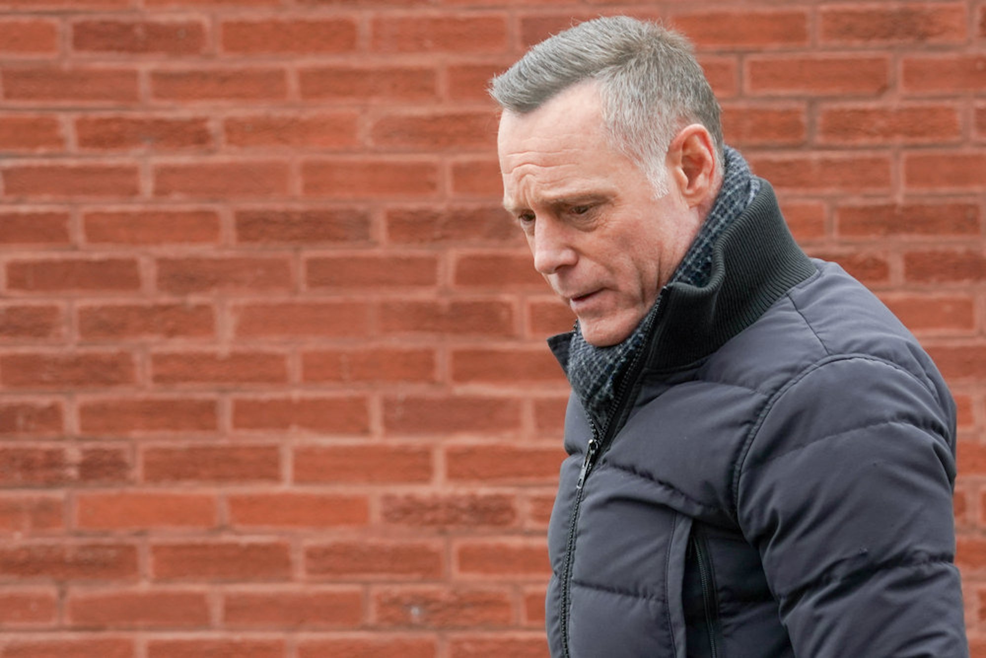 A close-up of Hank Voight outside