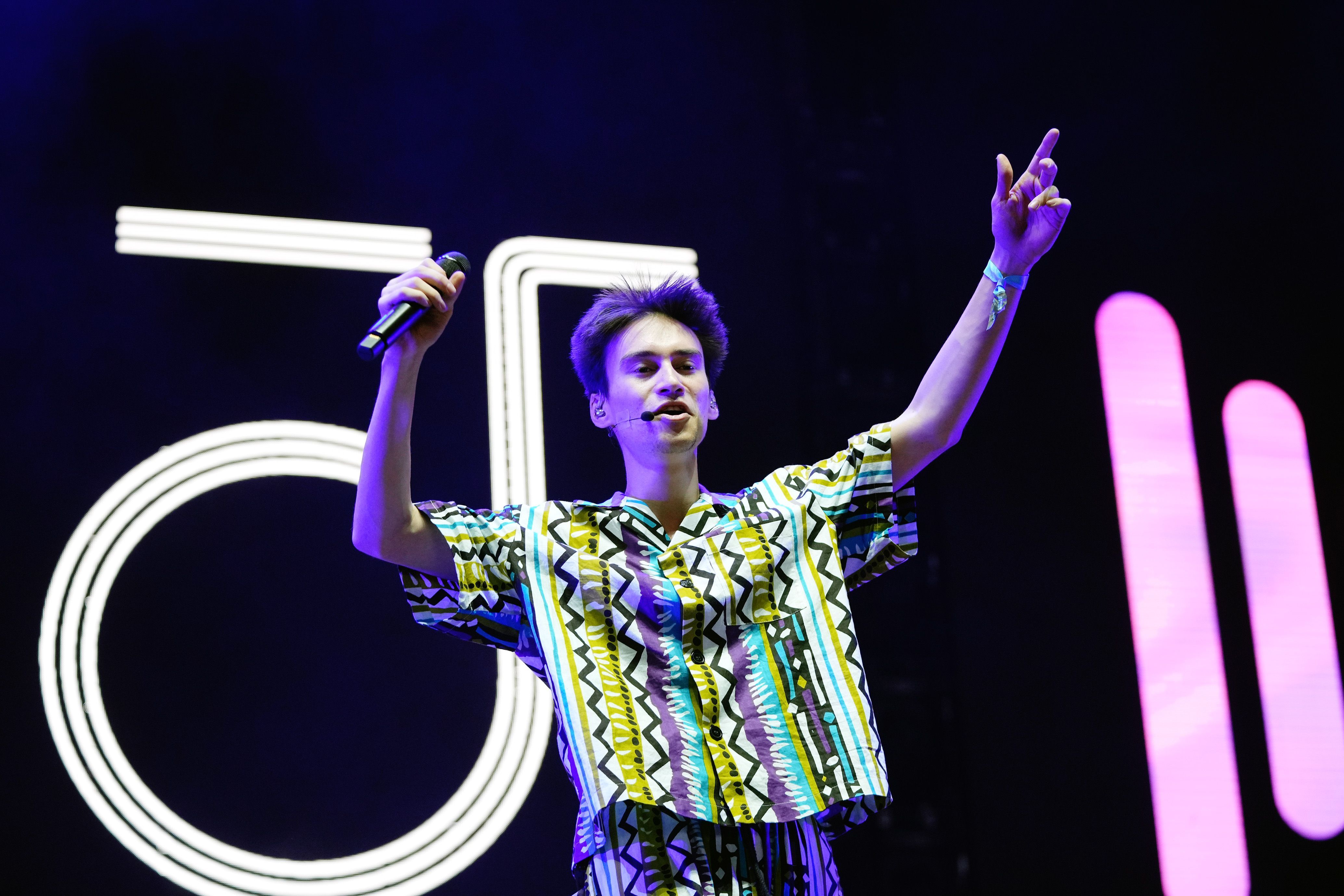 Jacob Collier performs on stage during the 2021 Life Is Beautiful Music & Art Festival