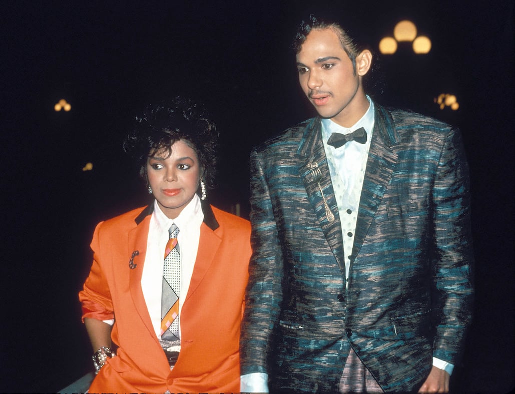 Janet Jackson and James DeBarge holding hands