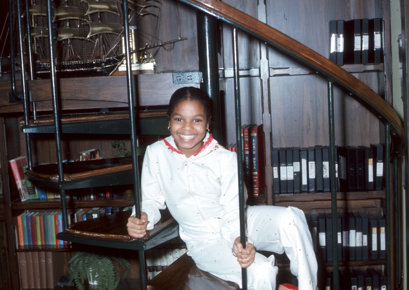 Janet Jackson at the Jackson family home in 1977.