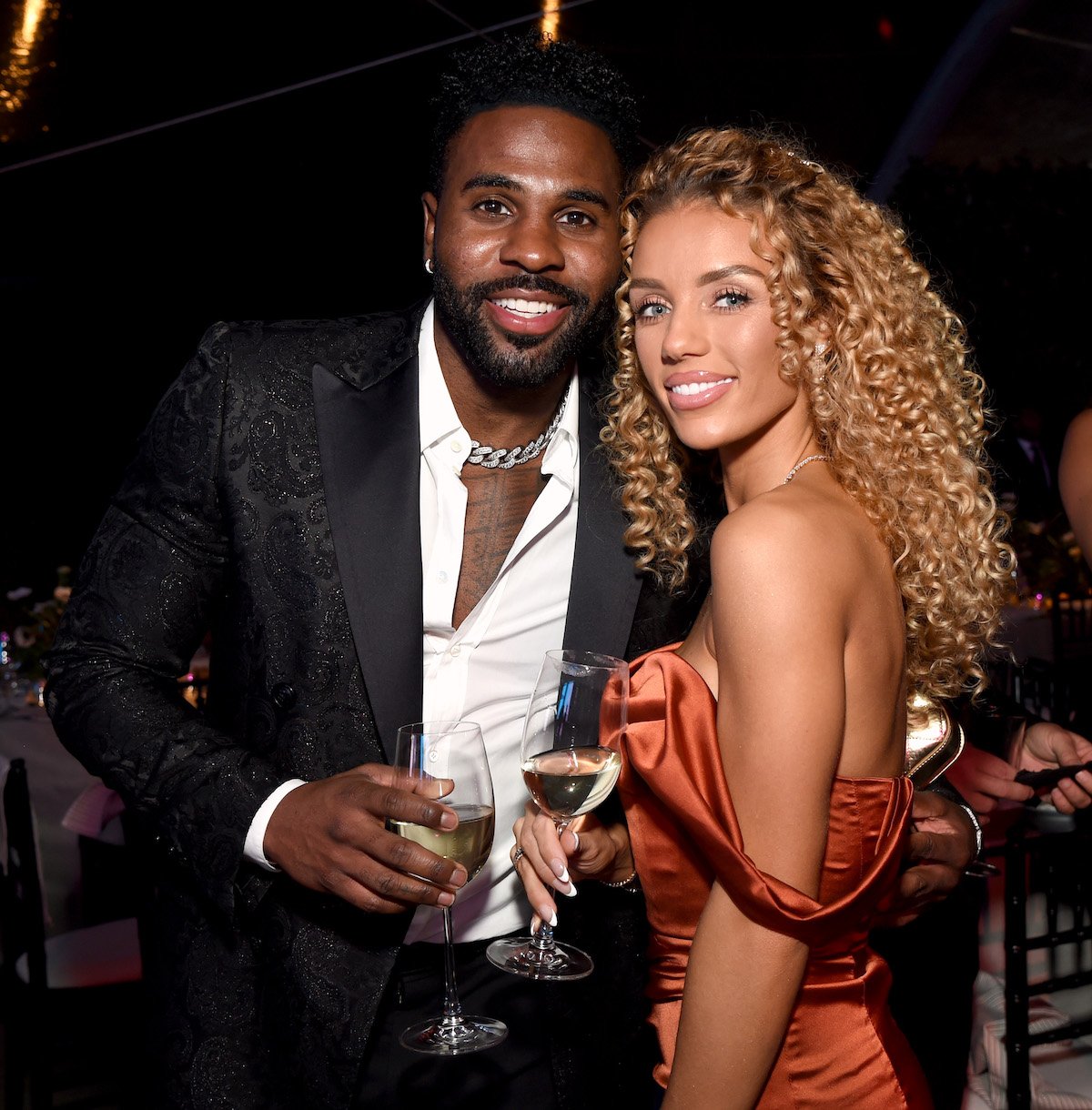 Jason Derulo and Jena Frumes smile together