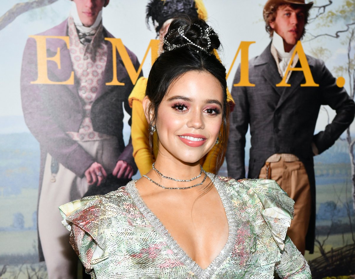 movie star Jenna Ortega smiles for the camera at a film premiere