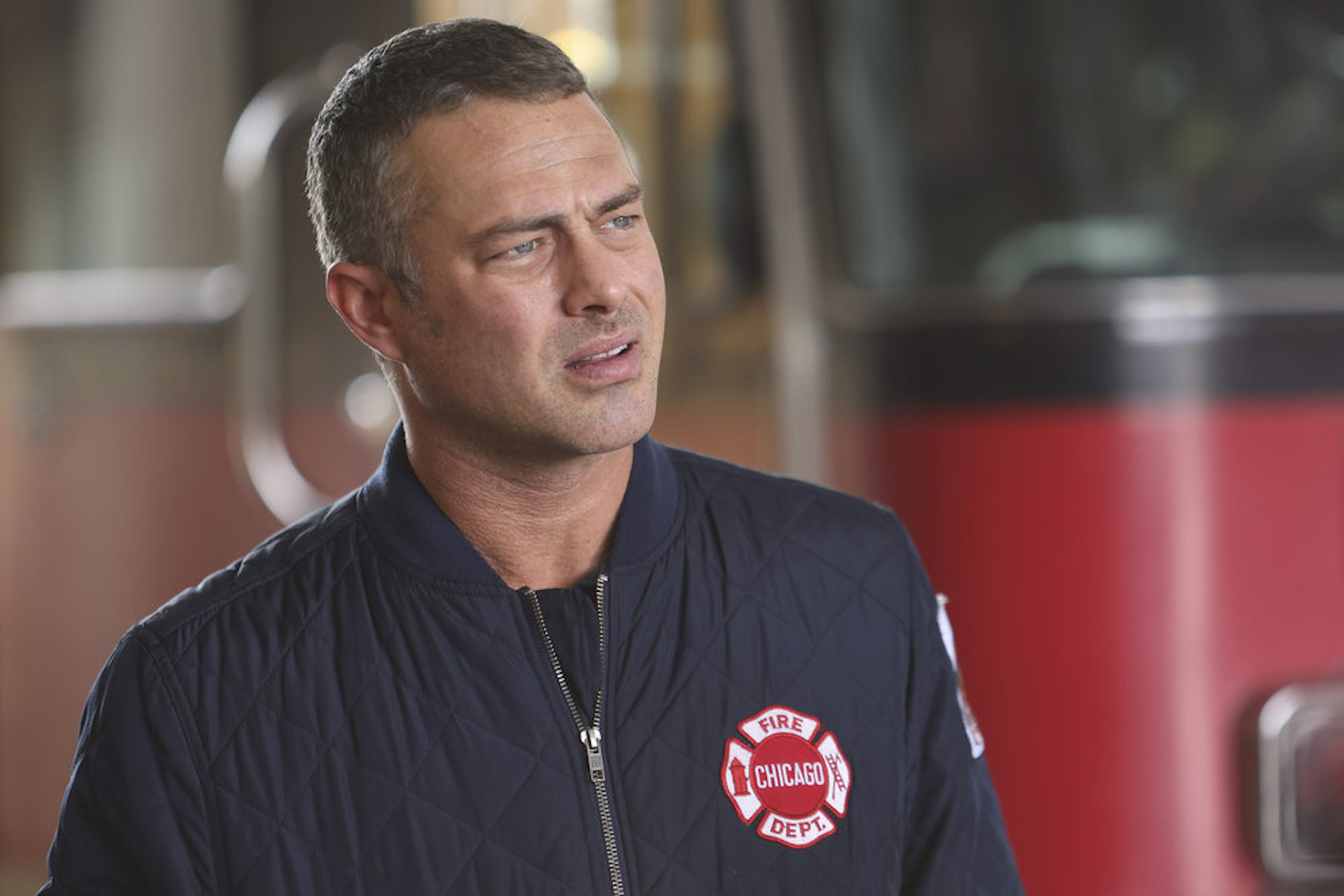A close-up of Kelly Severide looking confused in 'Chicago Fire' Season 10 Episode 11