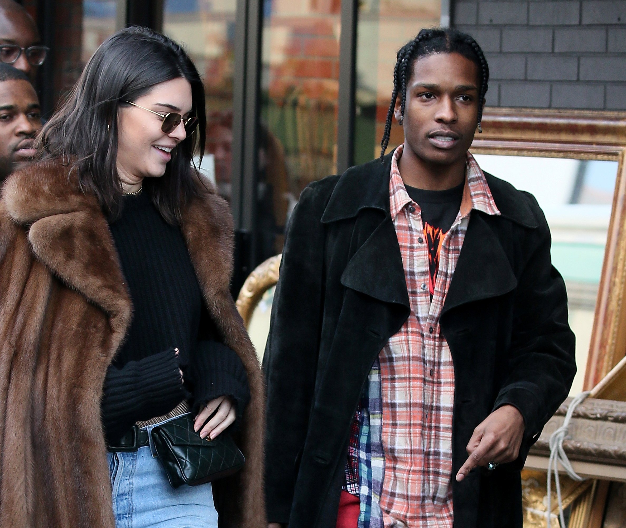 Kendall Jenner and A$AP Rocky at a flea market together in 2017