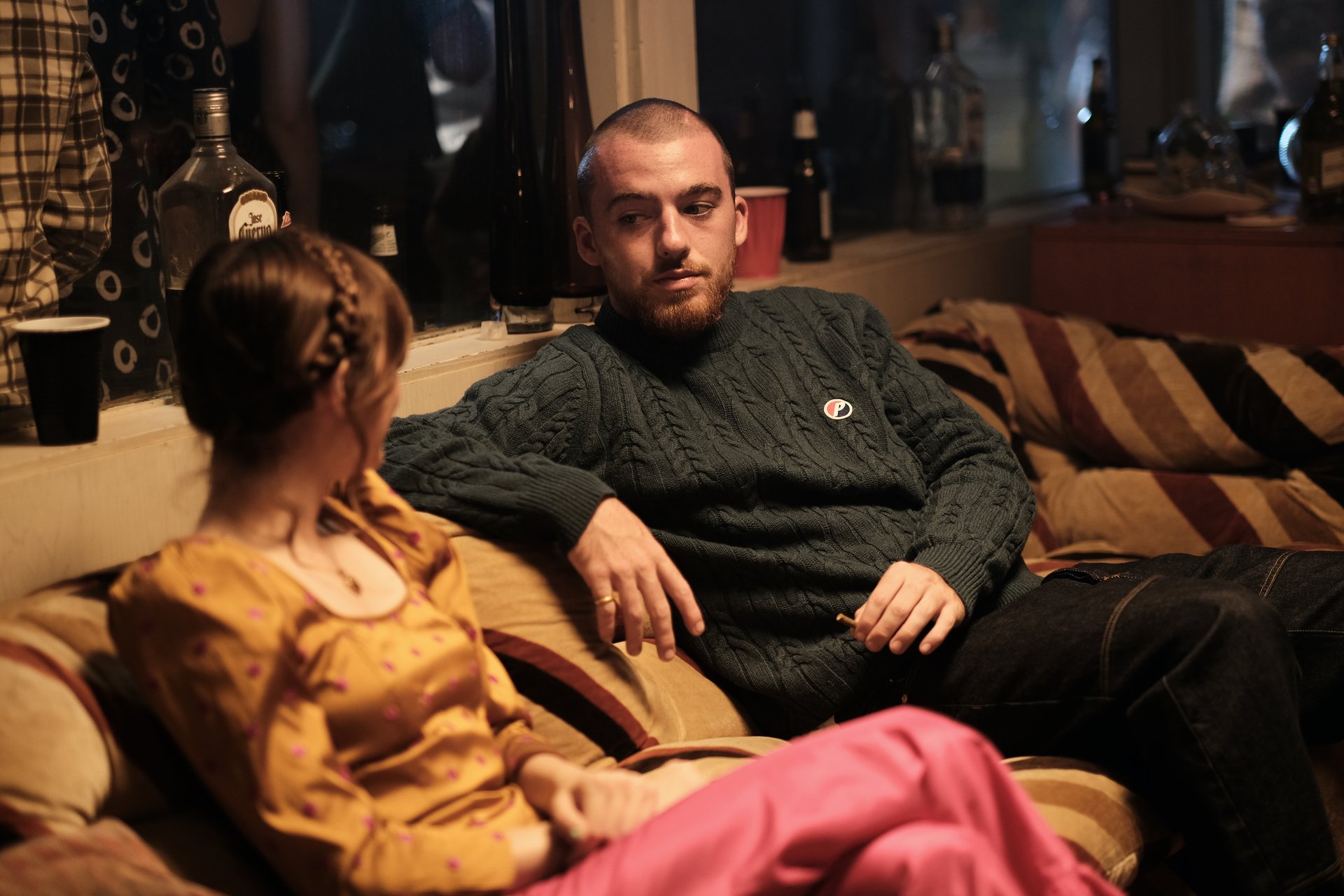 Maude Apatow as Lexi and Angus Cloud as Fezco in the 'Euphoria' Season 2 premiere