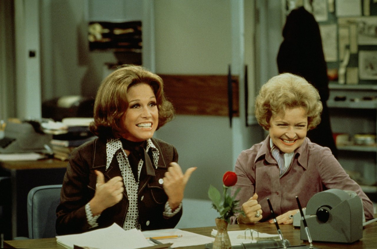 Mary Tyler Moore and Betty White of 'The Mary Tyler Moore Show'