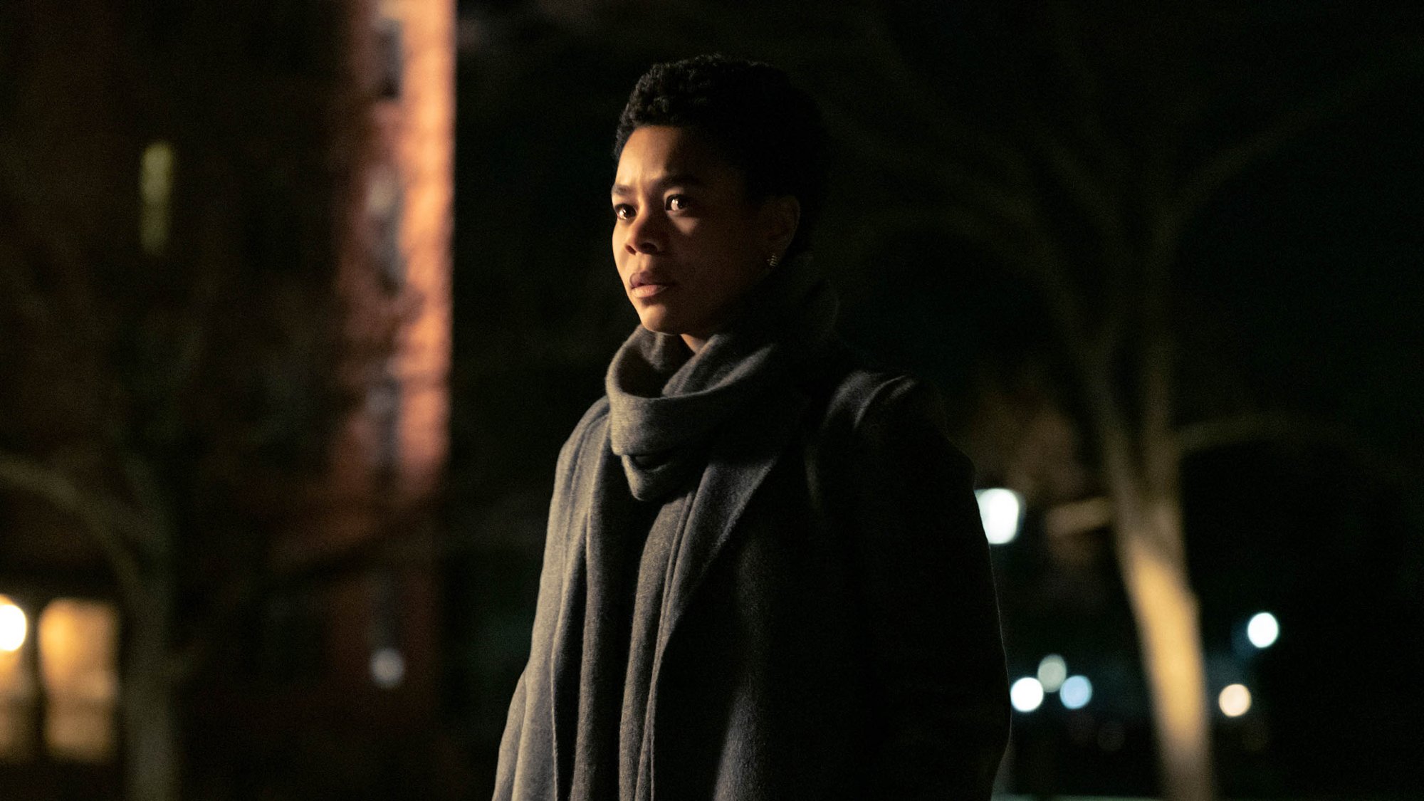 'Master' review Regina Hall as Gail Bishop wearing a scarf