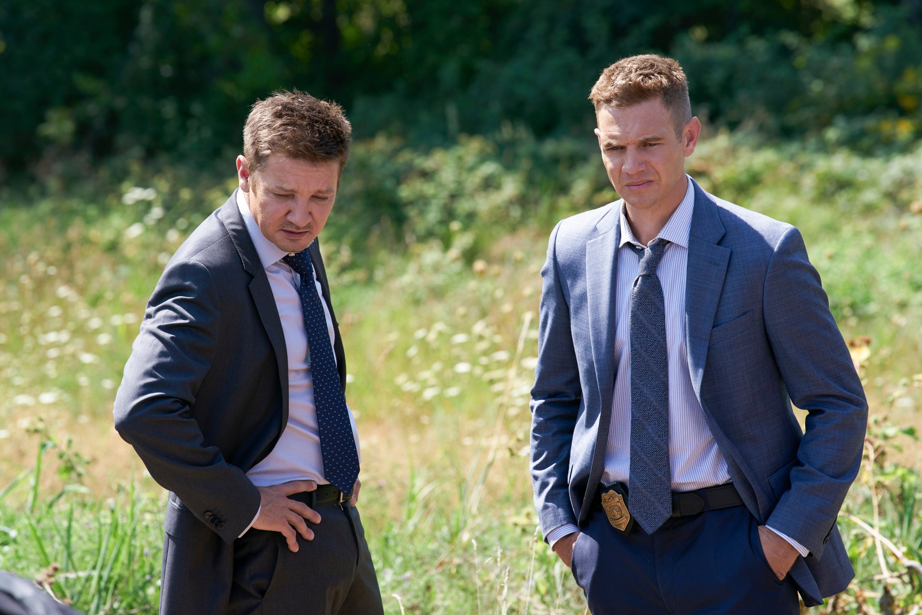 'Mayor of Kingstown' cast members Jeremy Renner and Taylor Handley as Mike and Kyle McLusky