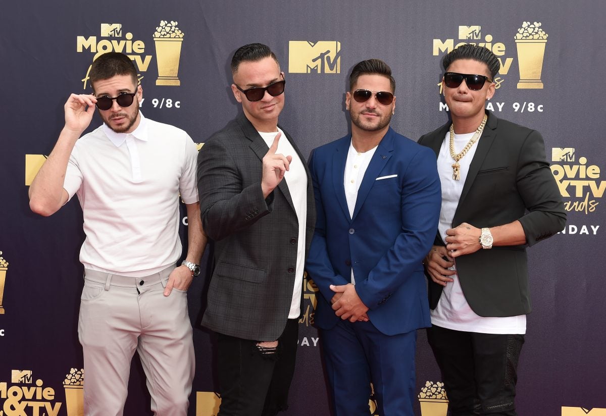 'Jersey Shore: Family Vacation' cast members Vinny Guadagnino, Mike Sorrentino, Ronnie Ortiz-Magro and DJ Pauly D at the 2018 MTV Movie Awards