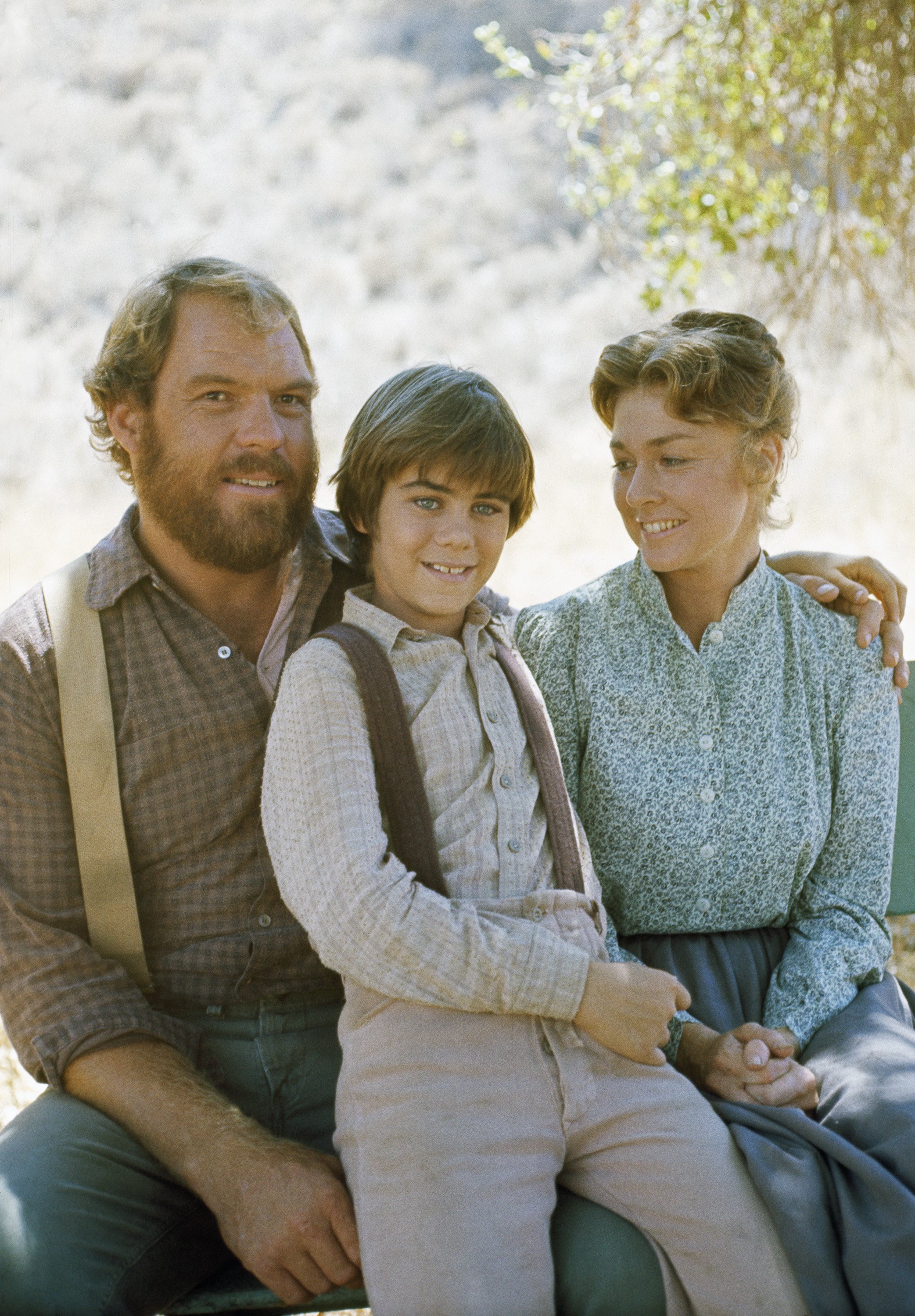 Merlin Olsen, Patrick Labyorteaux, and Hersha Parady of 'Little House on the Prairie'