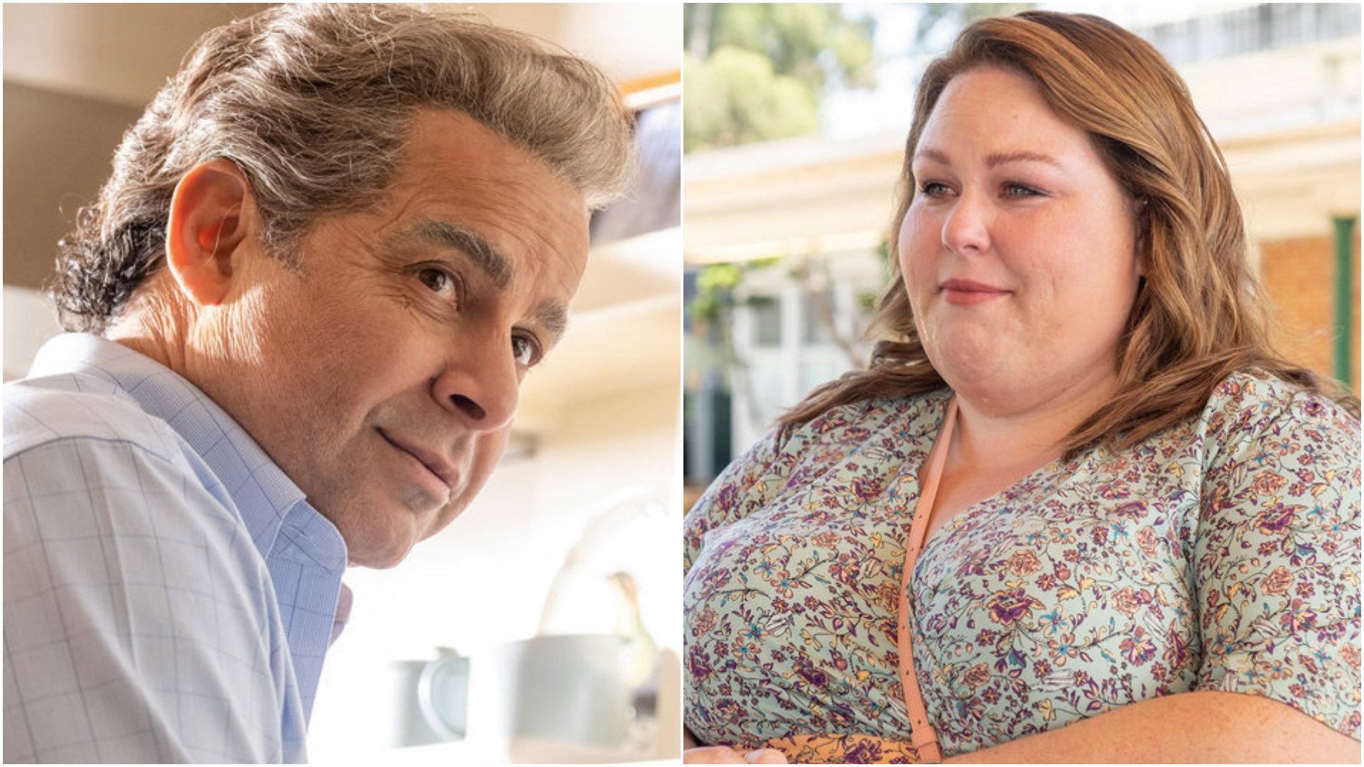 Split photos of John Huertas as Miguel and Chrissy Metz as Kate in ‘This Is Us’ Season 6