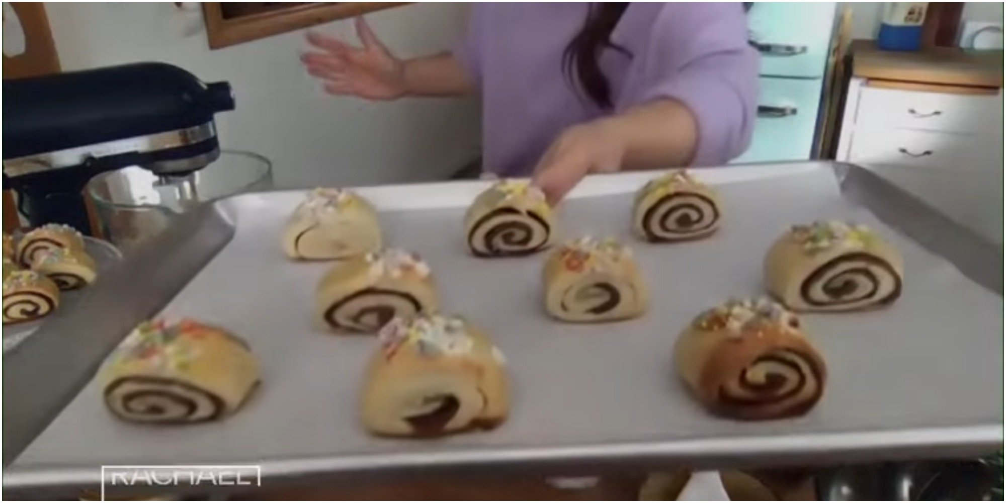 Molly Yeh makes Chocolate Sea Salt Rugelach on the Rachael Ray Show.