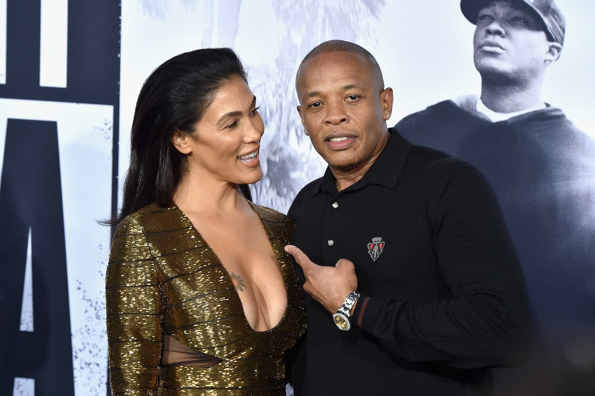 Nicole Young and Dr. Dre on the red carpet