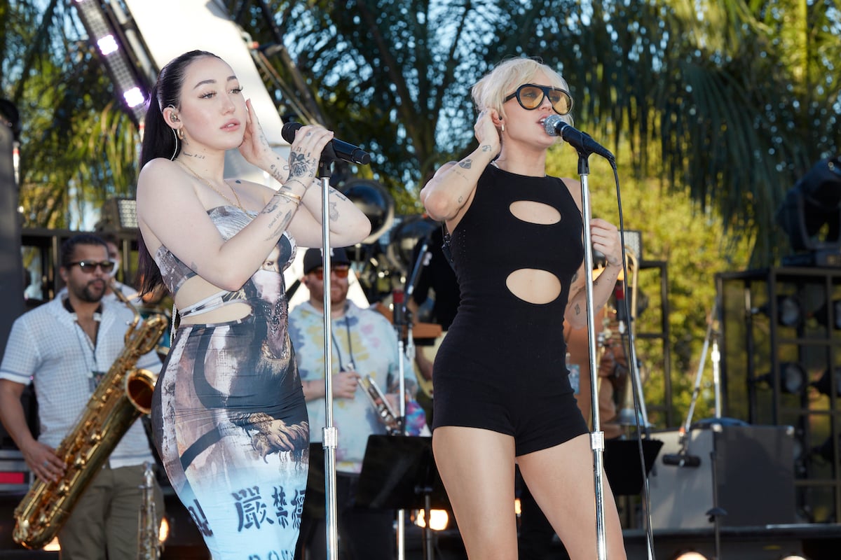 Noah Cyrus and Miley Cyrus rehearse for the NBC's New Year's Eve party
