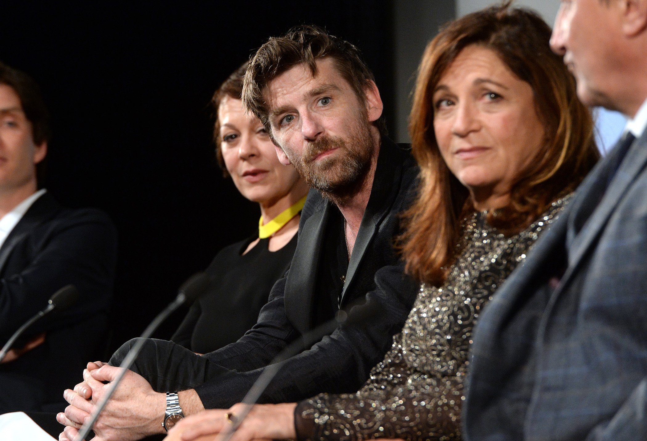 Paul Anderson, Arthur Shelby in 'Peaky Blinders' Season 6, at a Q&A with others from the series beside him