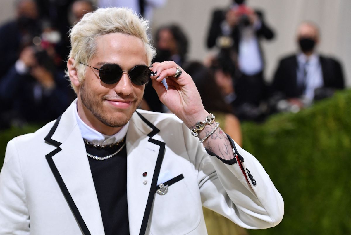 Pete Davidson poses at the 2021 Met Gala.