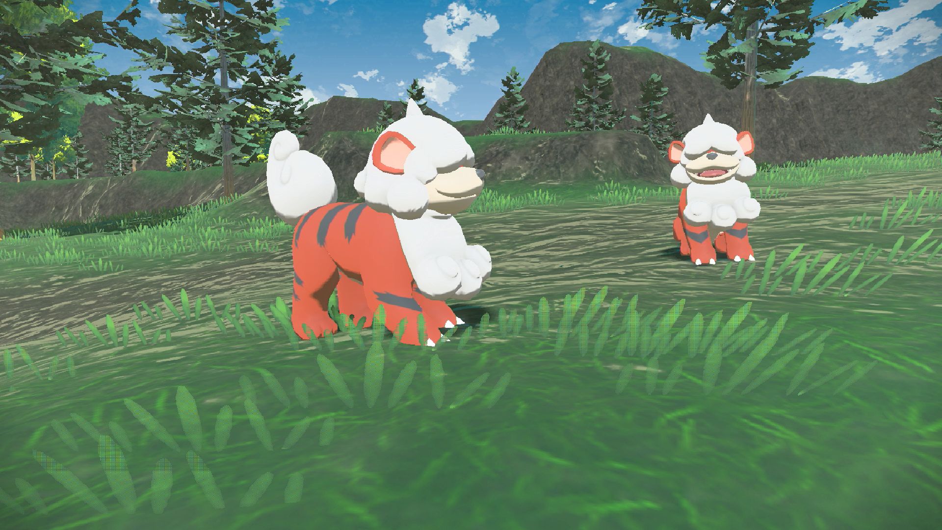 Hisuian Growlithes in 'Pokémon Legends: Arceus'