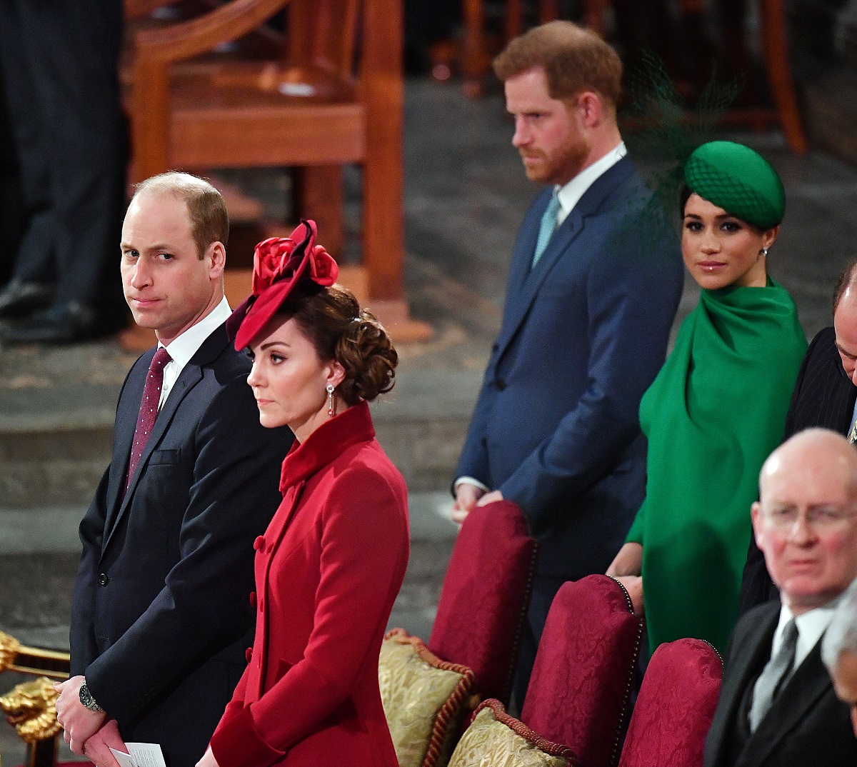 Prince William, Kate Middleton, Prince Harry, and Meghan Markle at Commonwealth Day Service in 2020