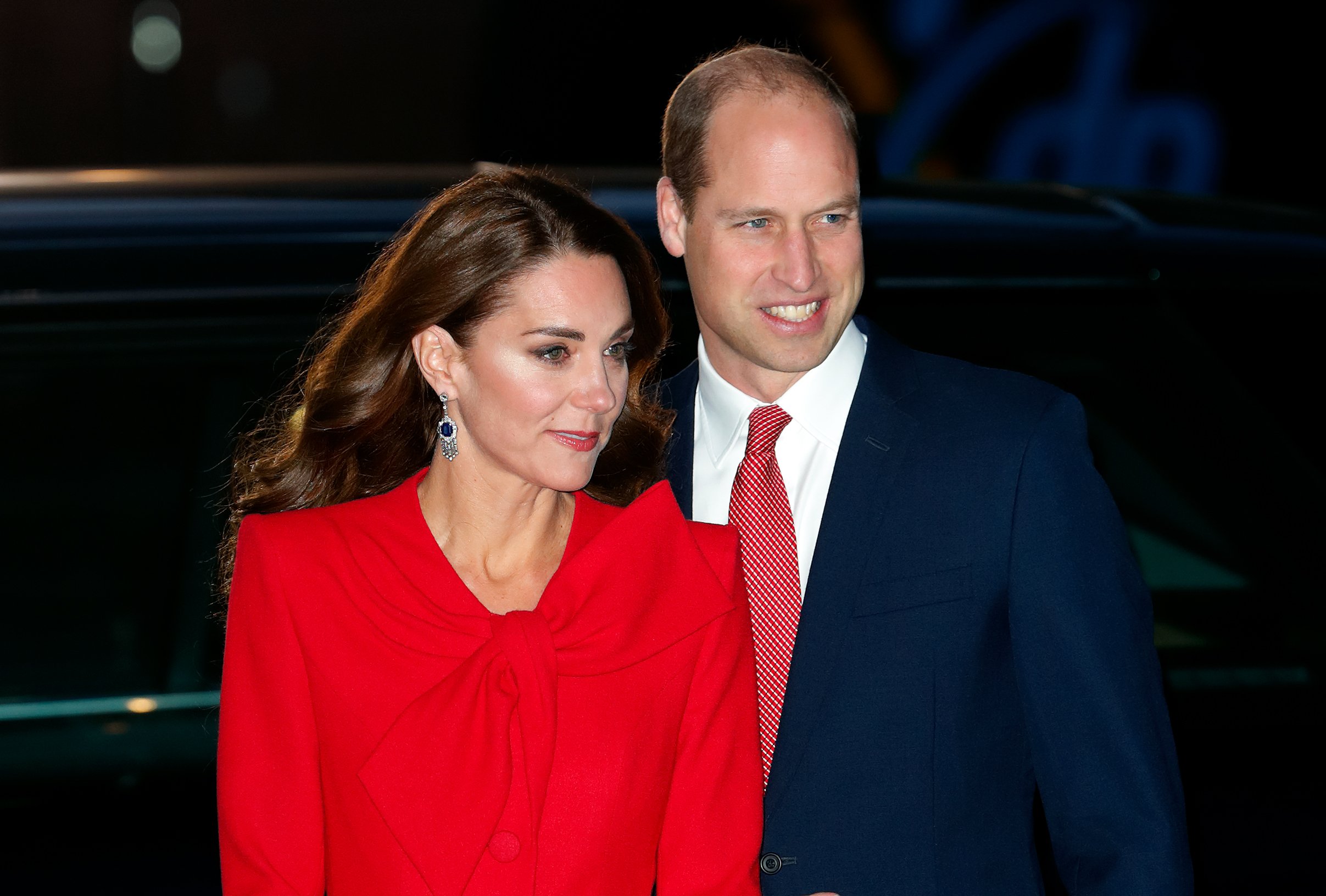 Prince William and Kate Middleton arriving at the 'Together at Christmas' community carol service