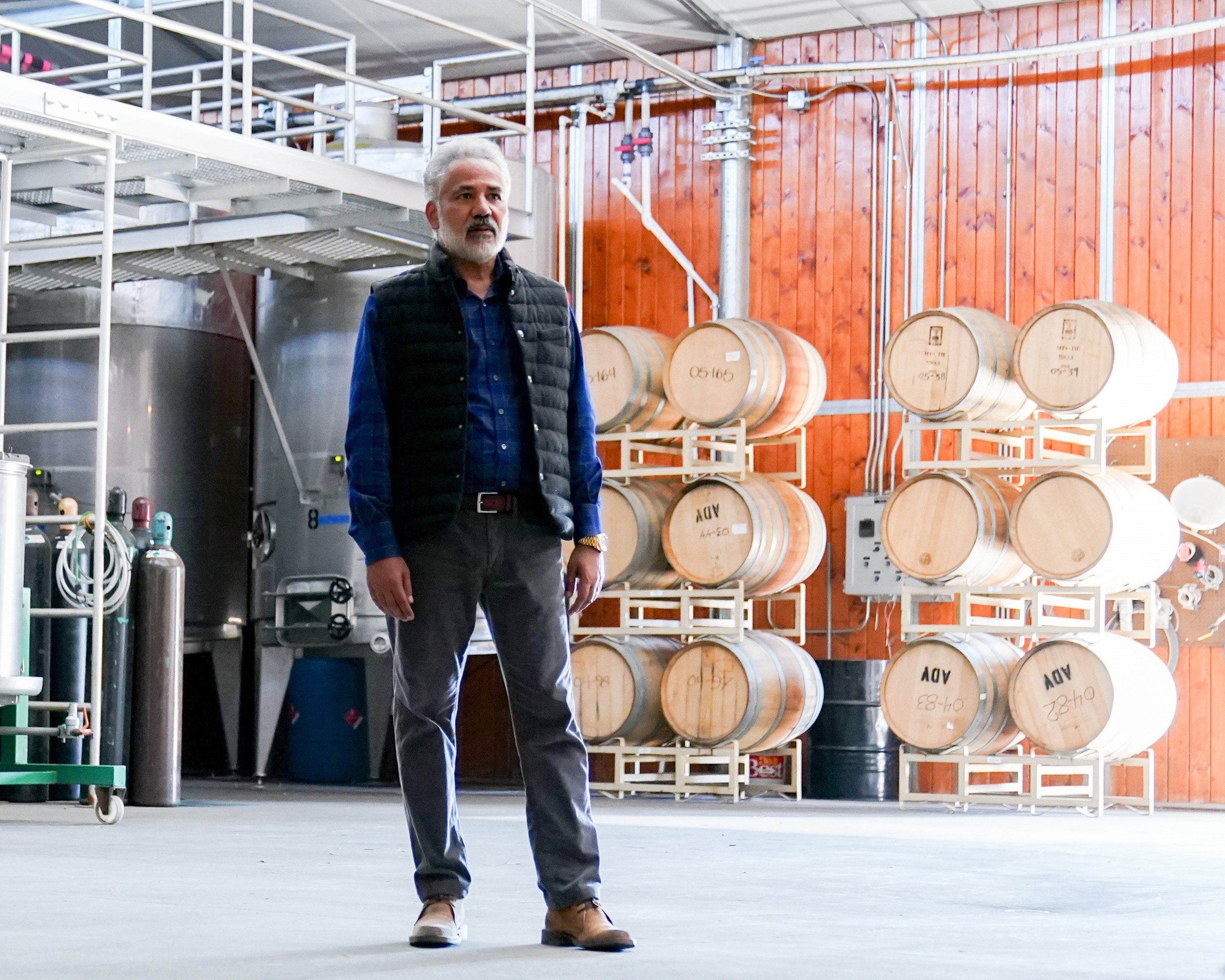 'Promised Land' cast member John Ortiz portraying Joe Sandoval inside the winery