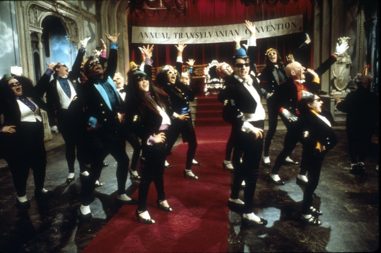 Back up singers during a scene in the film 'Rocky Horror Picture Show' in 1975.