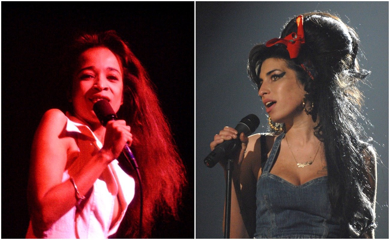 Ronnie Spector performing at the Auditorium Theater in Chicago, Illinois in 1977, and Amy Winehouse performing at the 2007 MTV Europe Music Awards in Munich, Germany.
