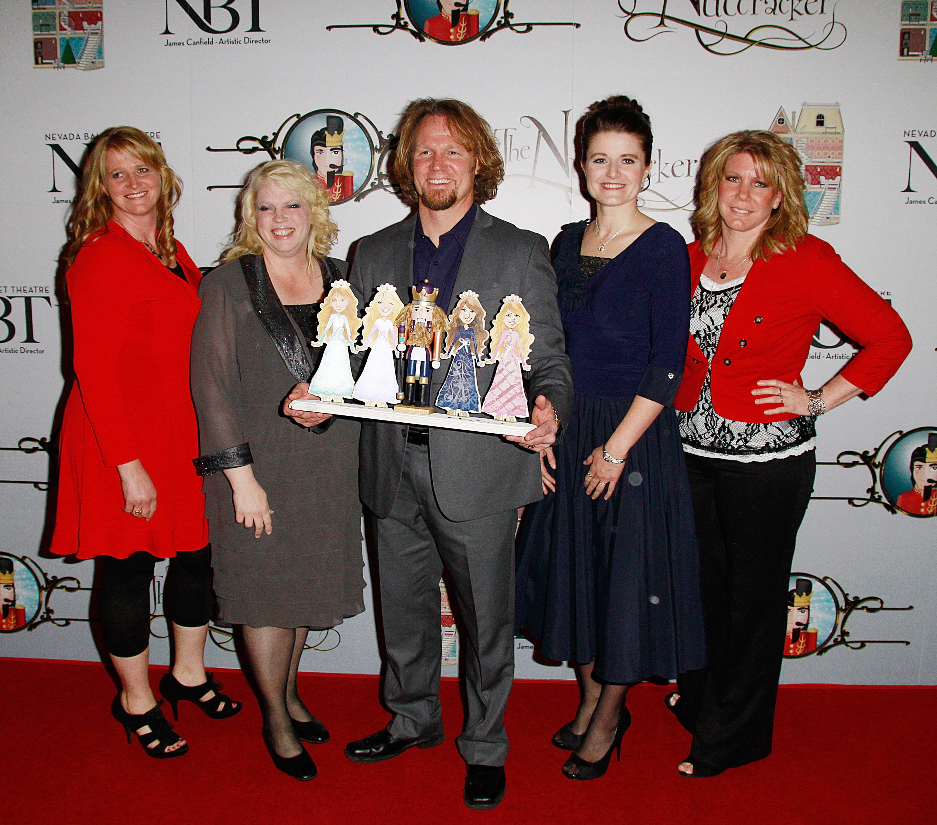 Christine Brown, Janelle Brown, Kody Brown, Robyn Brown and Meri Brown attend the Nevada Ballet Theatre's 'The Nutcraker'