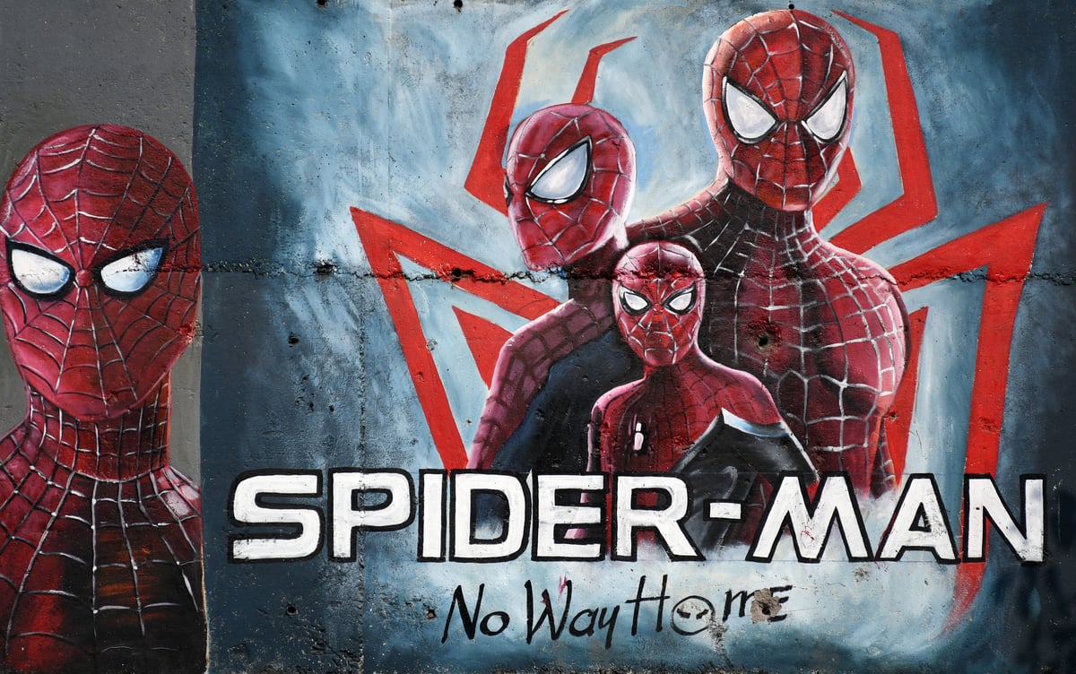 A graffiti of 'Spider-Man: No Way Home,' a movie included in Sony's 'Spider-Man 8-Movie Collection'