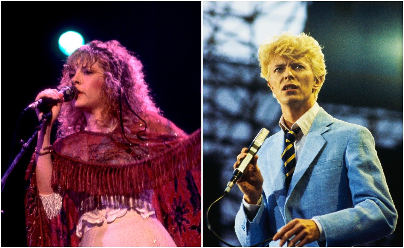 Stevie Nicks performing in Illinois in 1983 and David Bowie performing in Belgium in 1983.