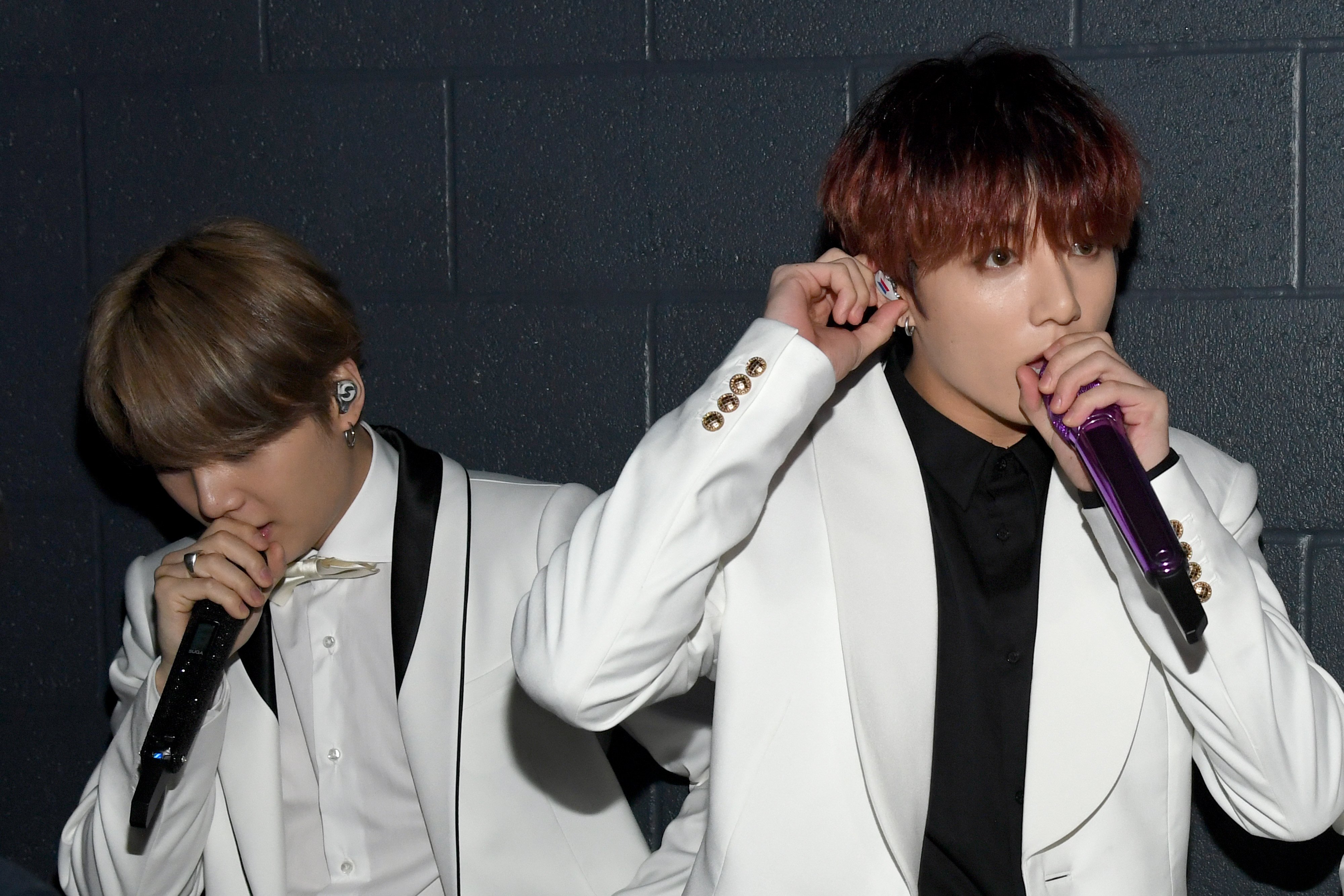 Suga and Jungkook of BTS attend 102.7 KIIS FM's Jingle Ball 2019