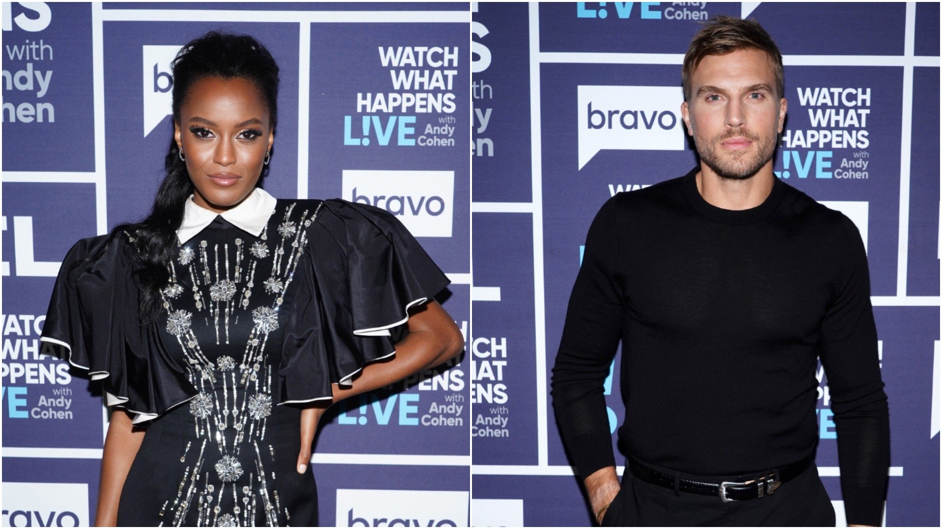 Ciara Miller and Luke Gulbranson from Summer House pose for a photo after WWHL