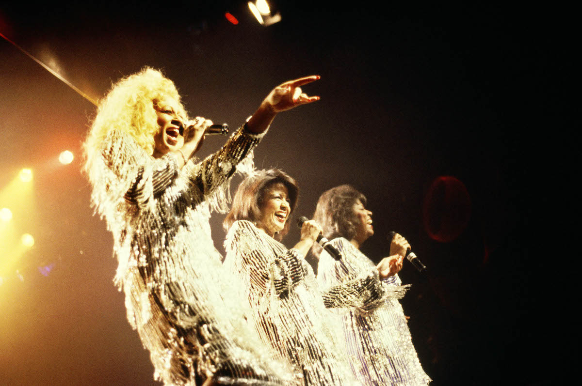 Popular music group the Supremes performing onstage in January 1989